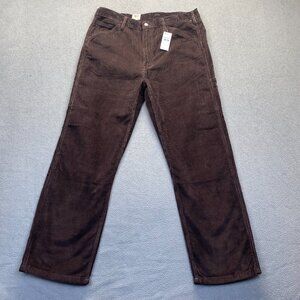 Levis 568 Loose Straight Carpenter Pants Brown Corduroy Workwear Size 38x34
